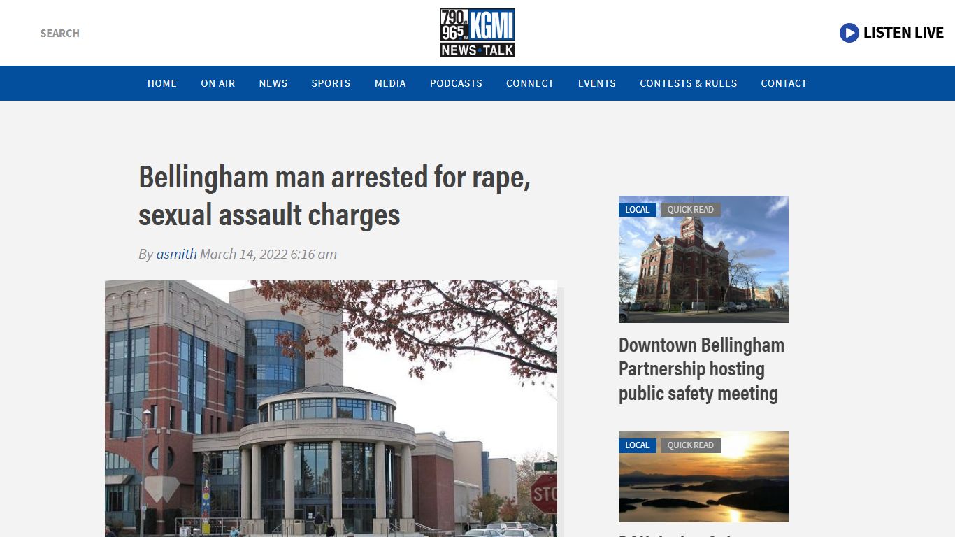 Bellingham man arrested for rape, sexual assault charges